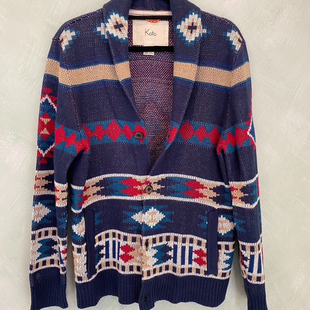 Aztec print cardigan
